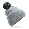 Winter hat - mod. B450:Heather Grey, 100% acrylic, Black, One Size